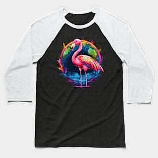 Flamingo Earth Day Baseball T-Shirt